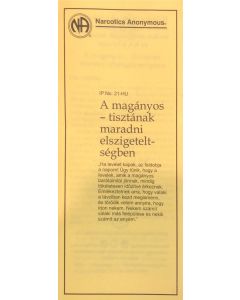 A magányos-tisztának maradni az elszigeteltségben(IP21)